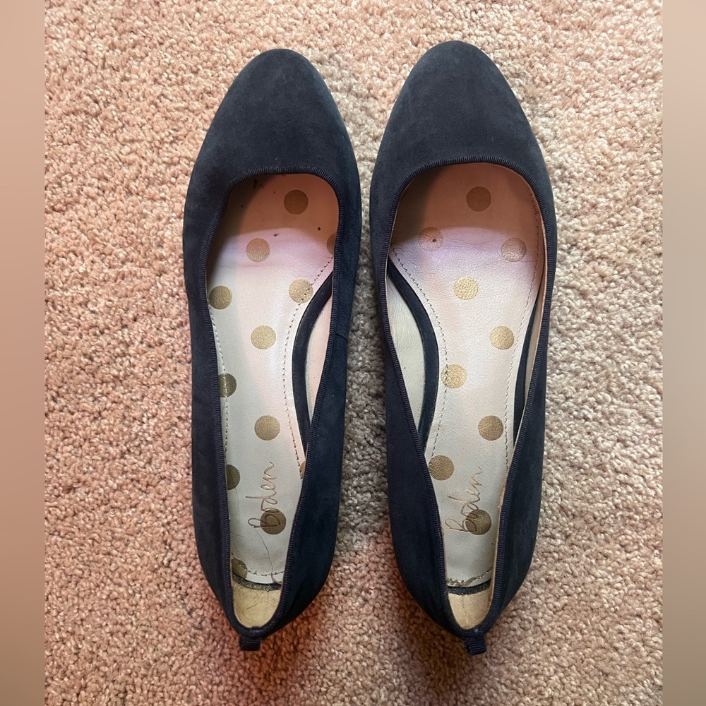 Navy Blue Suede Boden Flat